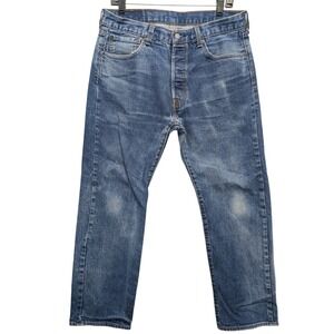 Levi's 501 Original Fit Jeans Mens 34x30 Blue Medium Wash Button Fly